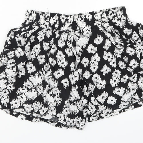 Vero Womens Black Animal Print  Paperbag Shorts Size S