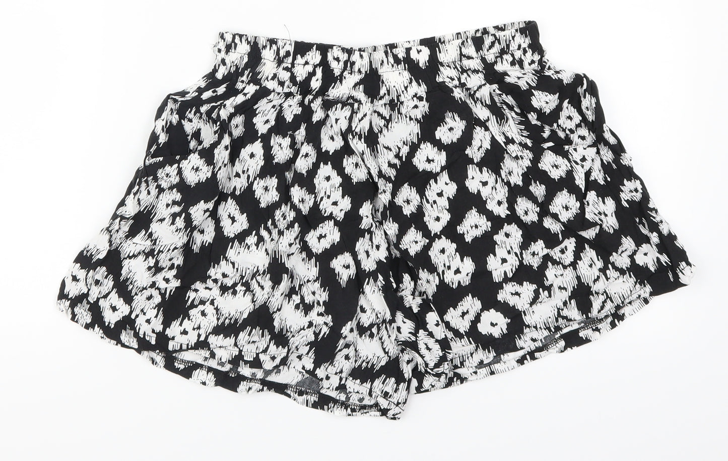 Vero Womens Black Animal Print  Paperbag Shorts Size S