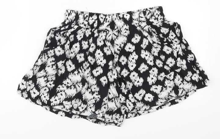 Vero Womens Black Animal Print  Paperbag Shorts Size S