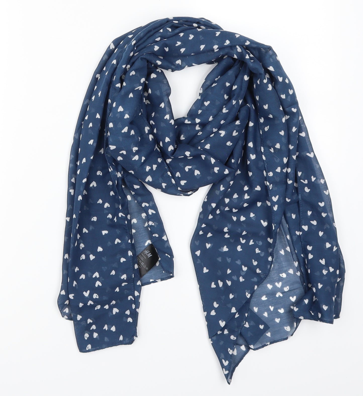 H&M Womens Blue Geometric   Scarf   - Love Hearts