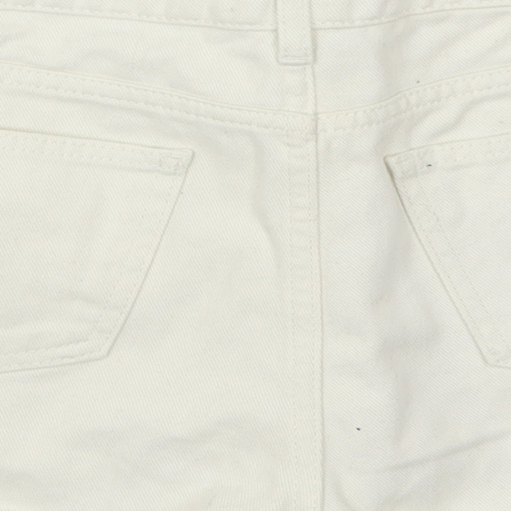Miss Selfridge Womens White  Denim Hot Pants Shorts Size 12
