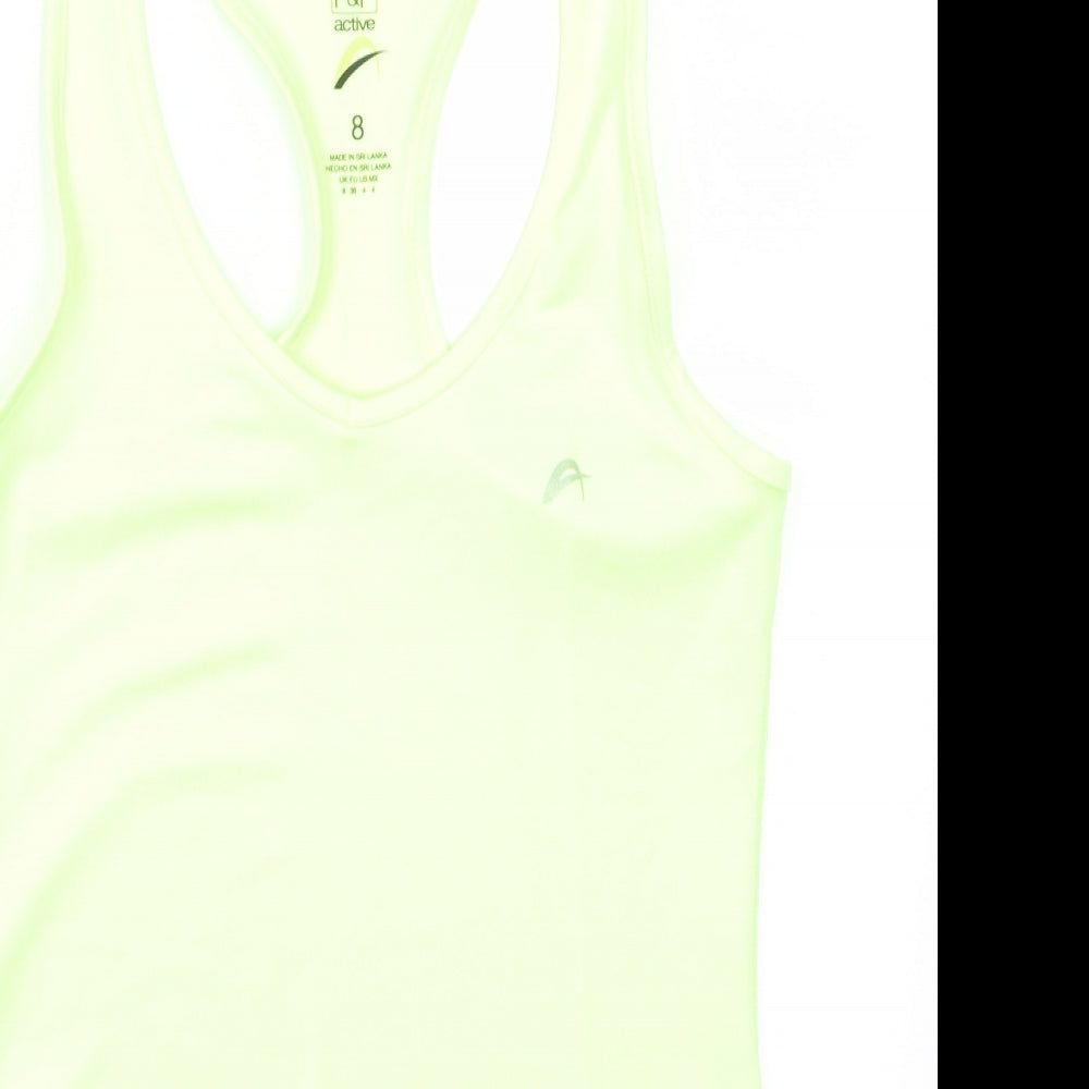 F&F Womens Yellow   Basic Tank Size 8  - Racerback