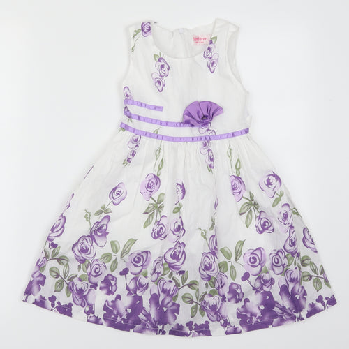 Sunboree Girls Purple Floral  A-Line  Size 4-5 Years