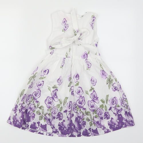 Sunboree Girls Purple Floral  A-Line  Size 4-5 Years