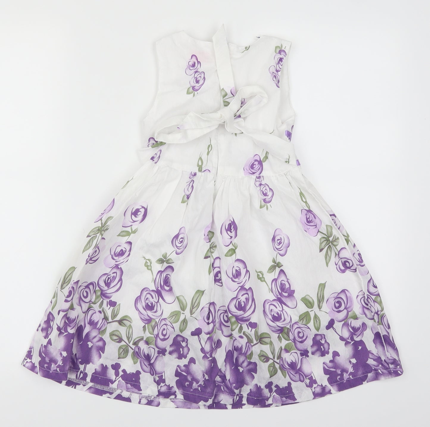 Sunboree Girls Purple Floral  A-Line  Size 4-5 Years