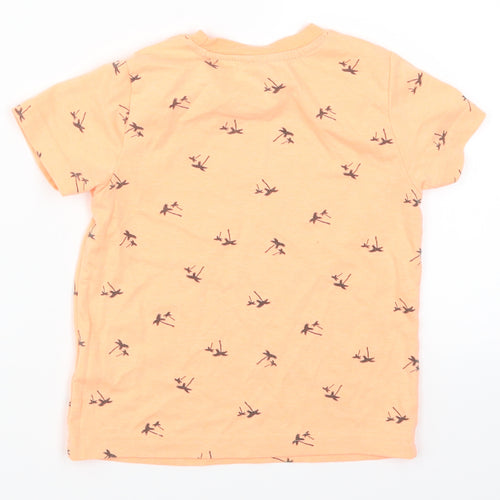 Primark Boys Orange   Basic T-Shirt Size 3-4 Years  - Palm Trees