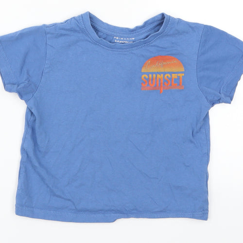 Primark Boys Blue   Basic T-Shirt Size 3-4 Years  - California Sunset