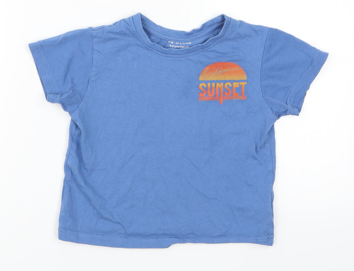 Primark Boys Blue Basic T-Shirt Size 3-4 Years - California Sunset