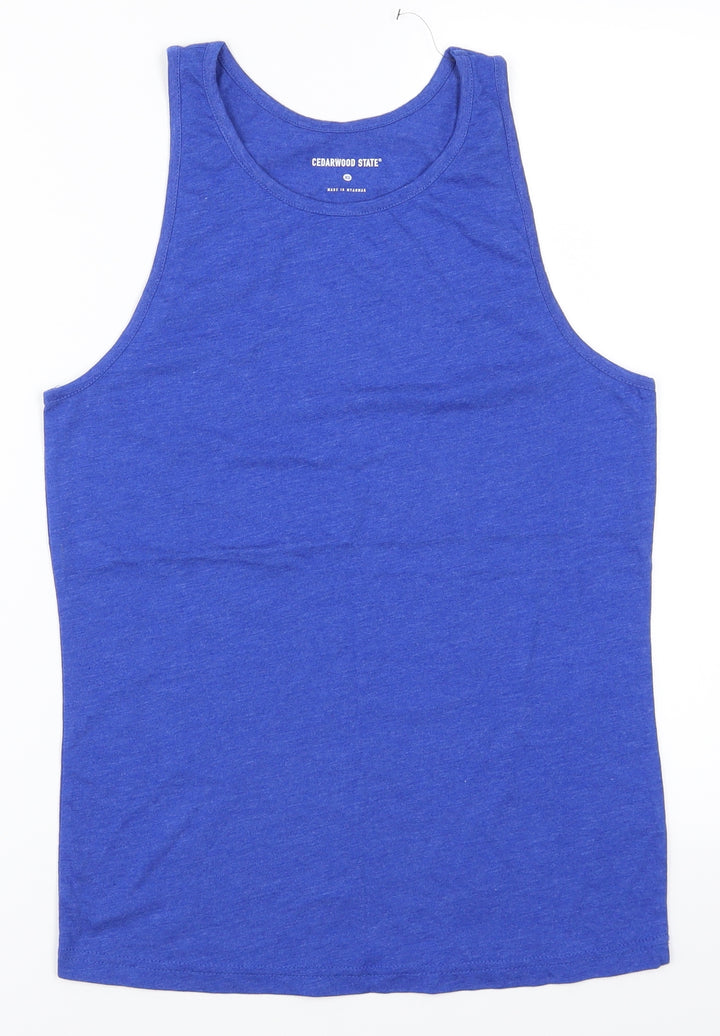 Cedar Wood State Mens Blue   Basic Tank Size XS