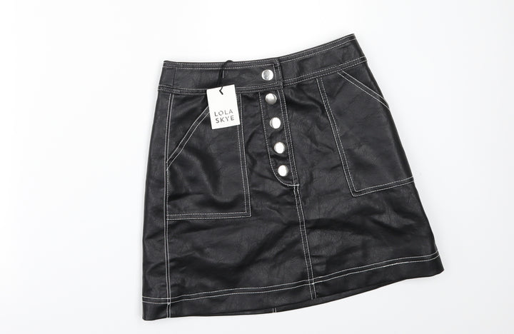 Lola Skye Womens Black Mini Skirt Size 4