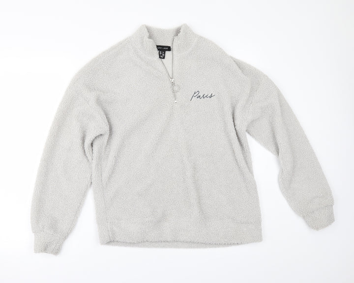 New Look Womens Grey  Fleece Jacket  Size 6