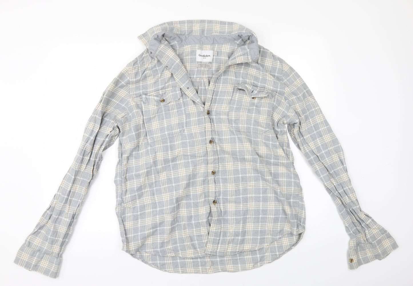 Goodfellows & co Mens Grey Check   Button-Up Size L