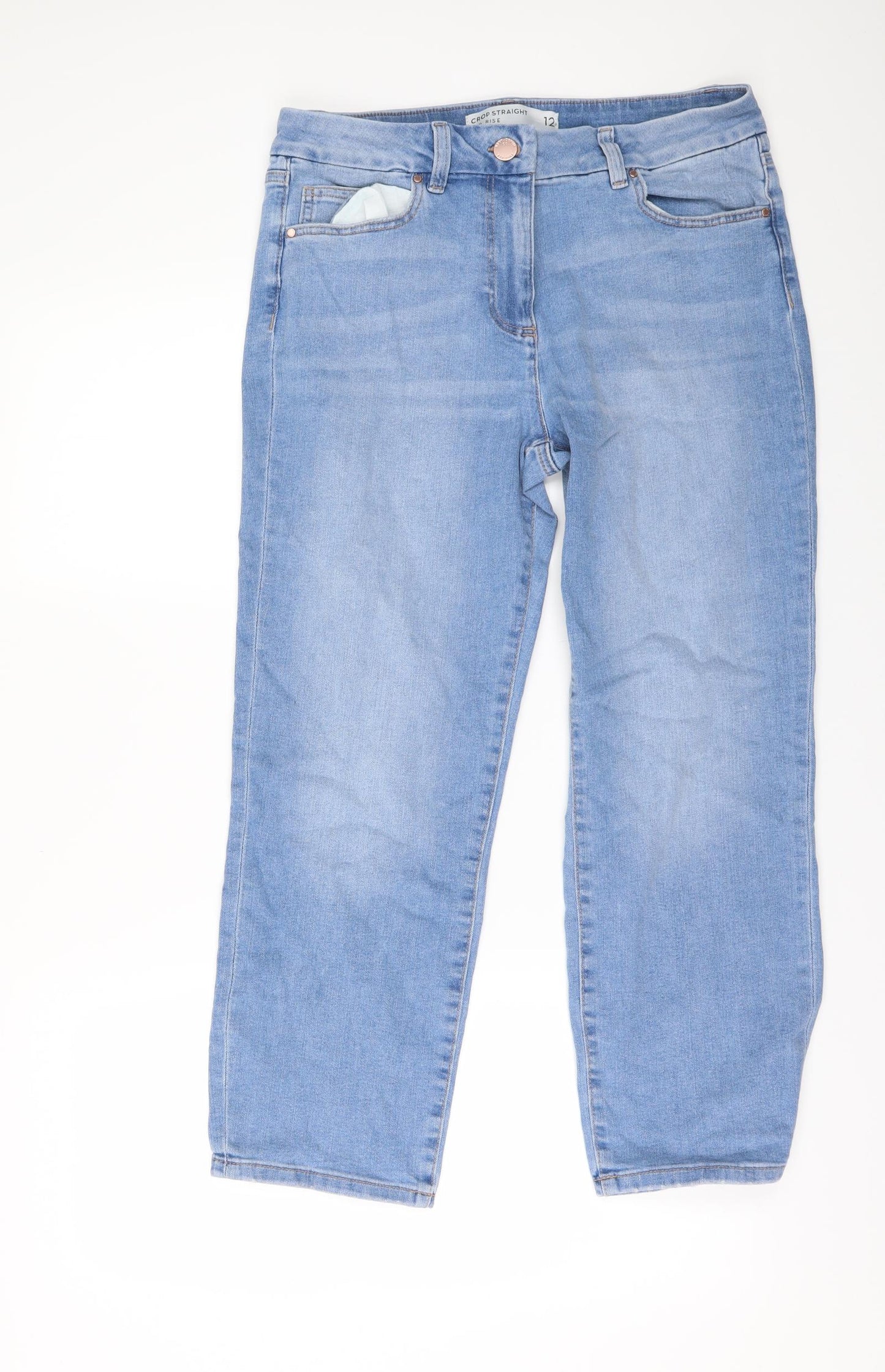 NEXT Womens Blue  Denim Cropped Jeans Size 12 L24 in