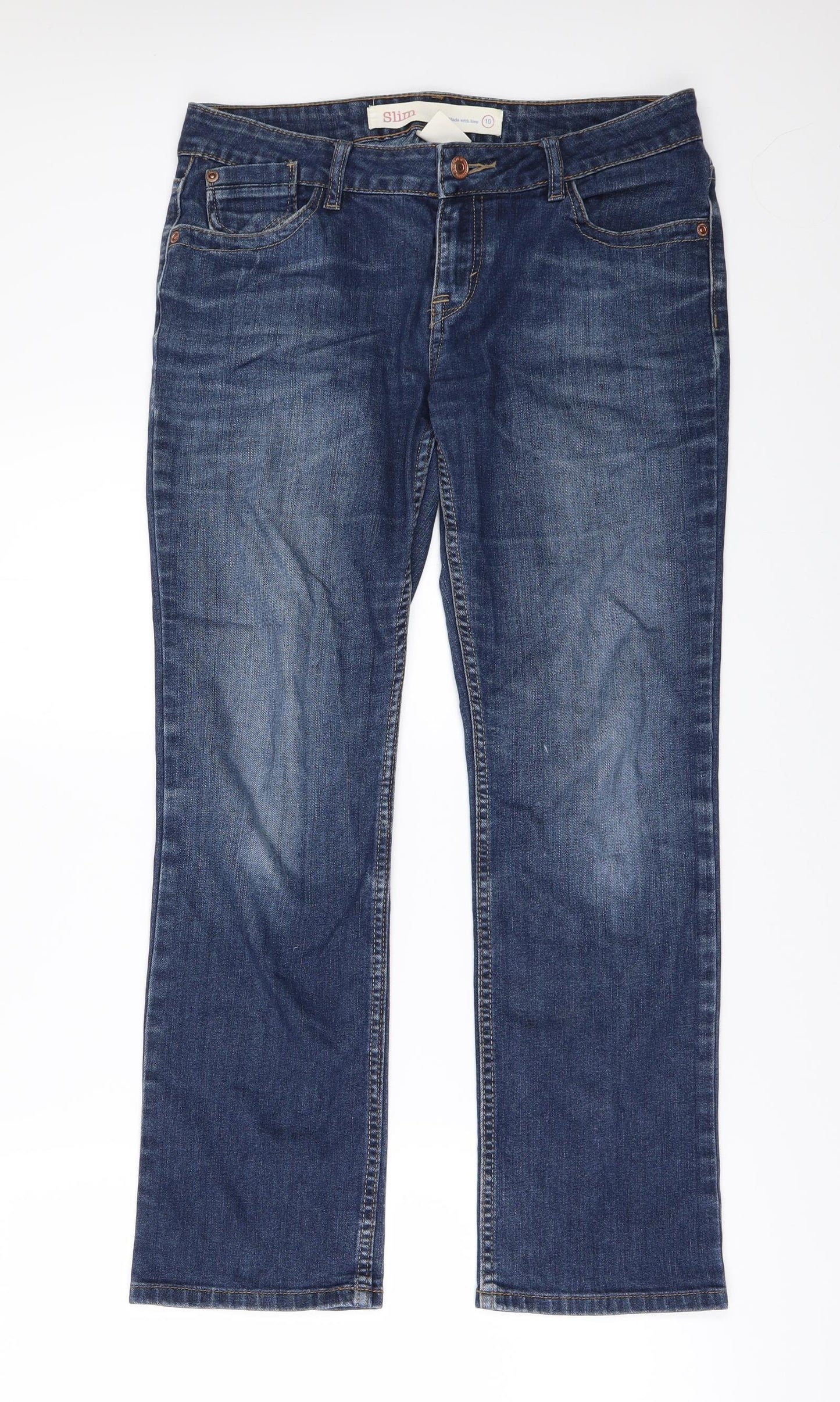NEXT Womens Blue  Denim Straight Jeans Size 10 L28 in
