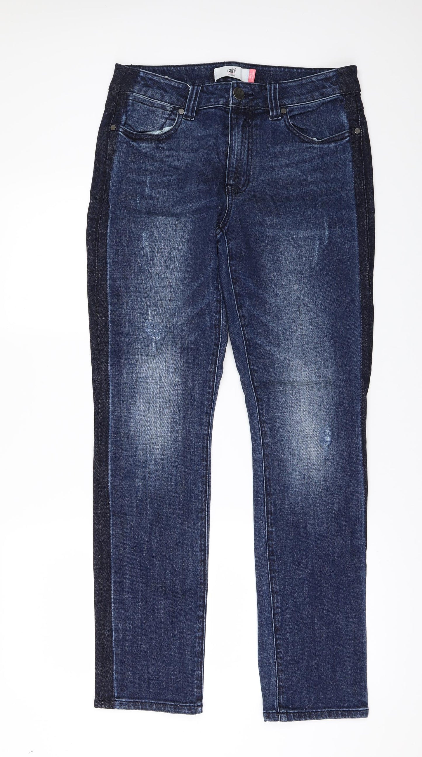 CAbi Womens Blue  Denim Straight Jeans Size 34 in L31 in