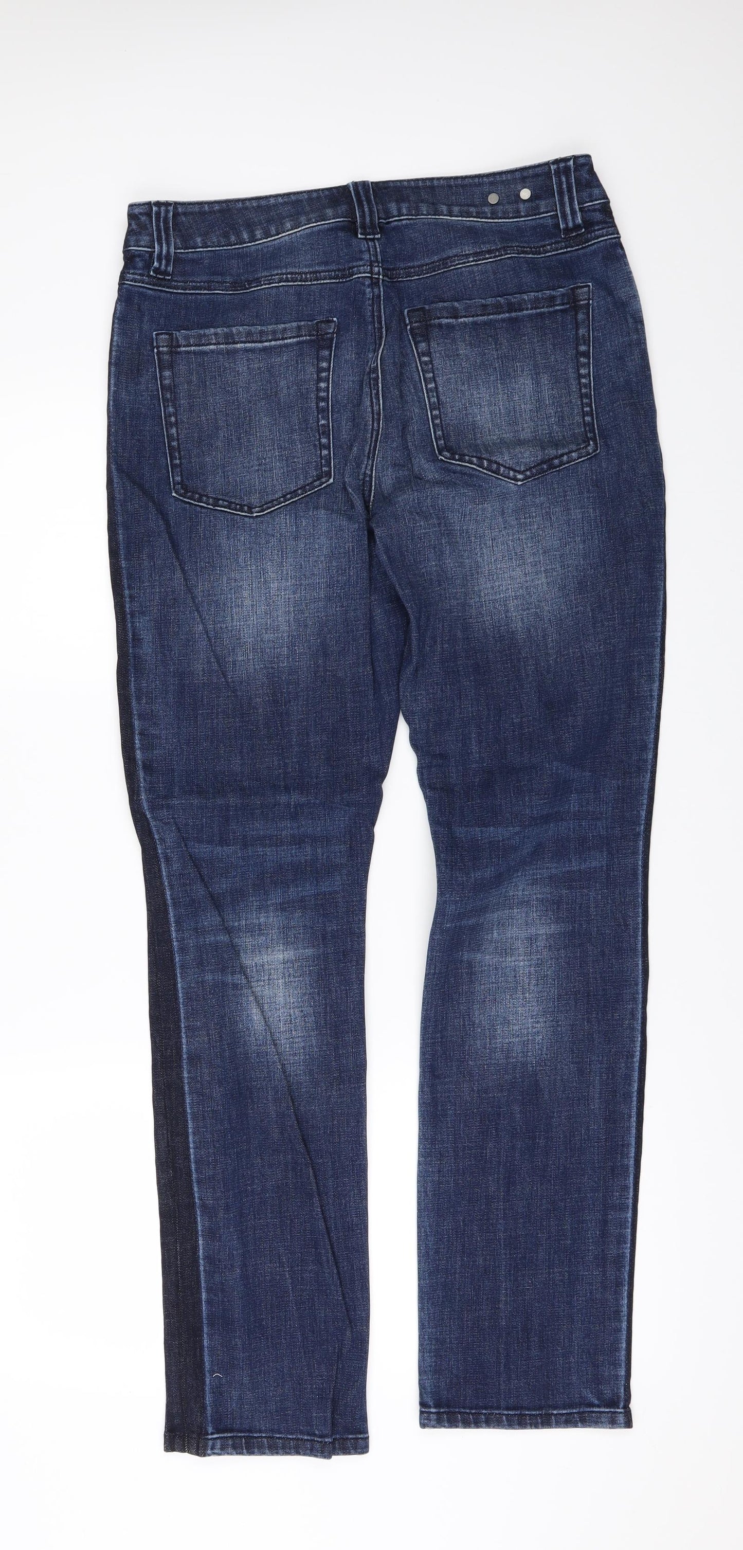 CAbi Womens Blue  Denim Straight Jeans Size 34 in L31 in
