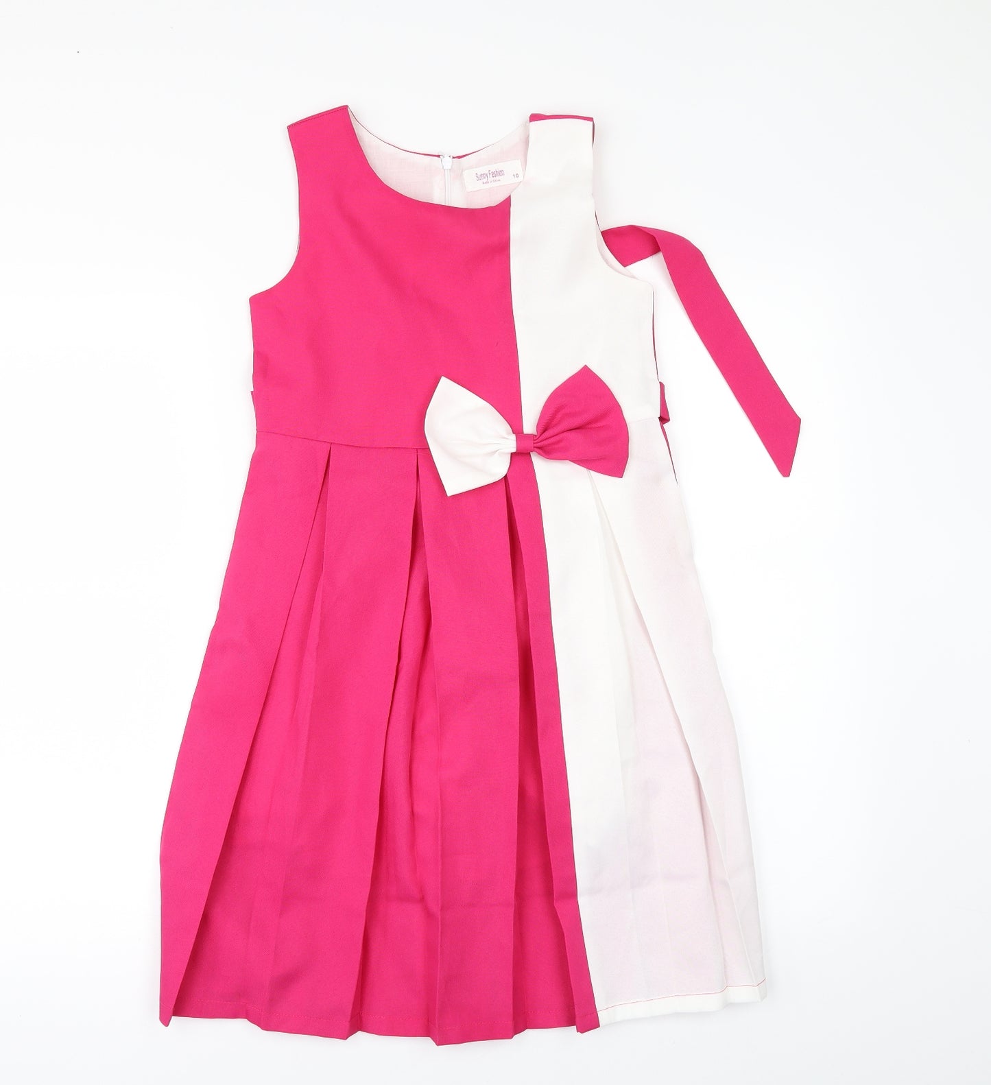 Sunny Fashion Girls Pink   Fit & Flare  Size 10 Years  - PLEATED
