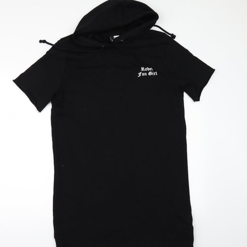 Divided by H&M Womens Black   Pullover Hoodie Size 10  - Rebel Fan Girl