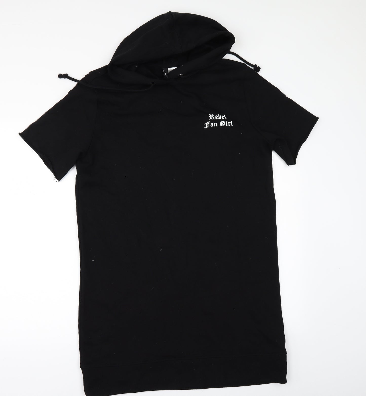 Divided by H&M Womens Black   Pullover Hoodie Size 10  - Rebel Fan Girl