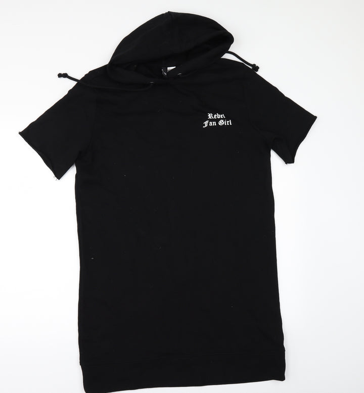 Divided by H&M Womens Black   Pullover Hoodie Size 10  - Rebel Fan Girl