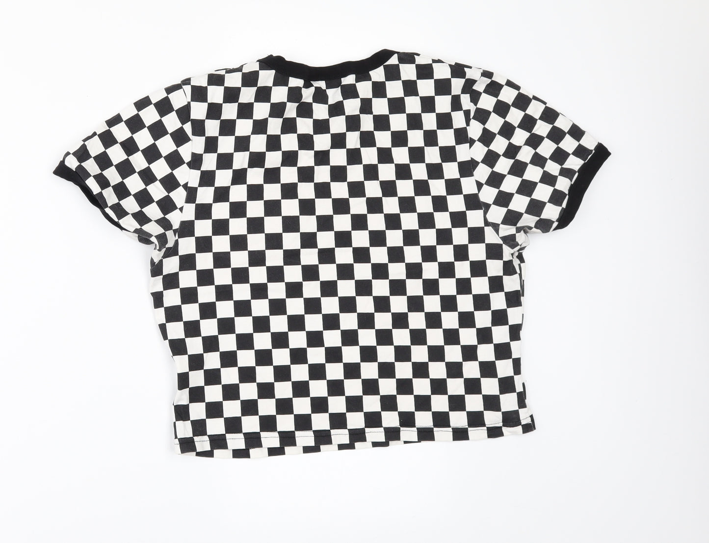 Cosmic Womens Black Check  Basic T-Shirt Size M  - wreck yourself