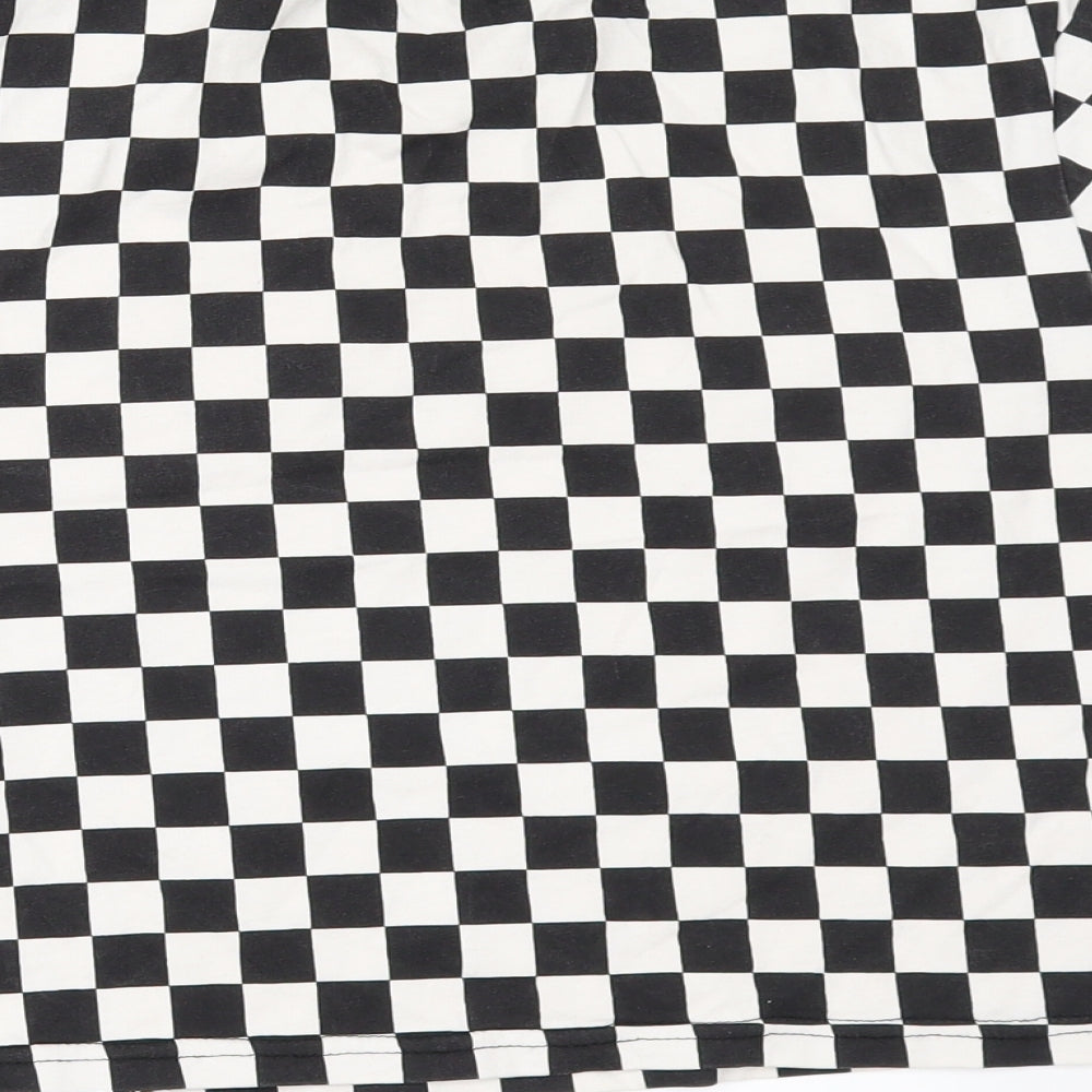Cosmic Womens Black Check  Basic T-Shirt Size M  - wreck yourself