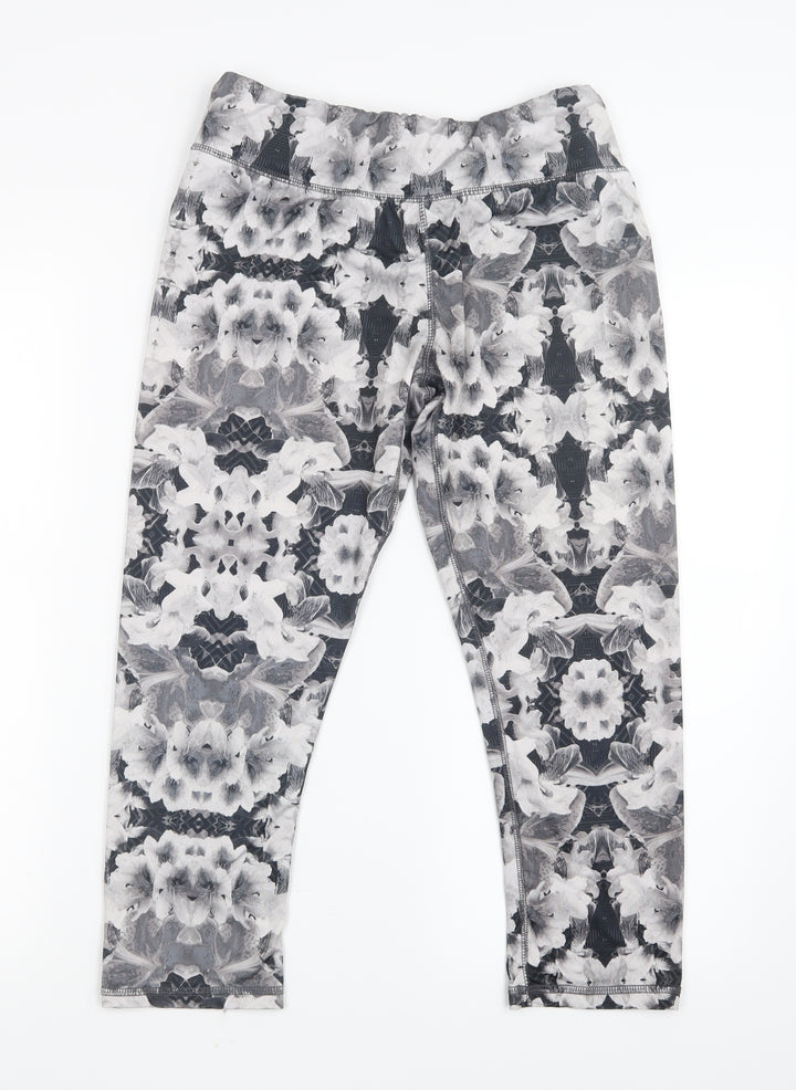 Energie Girls Black Floral  Cropped Trousers Size L