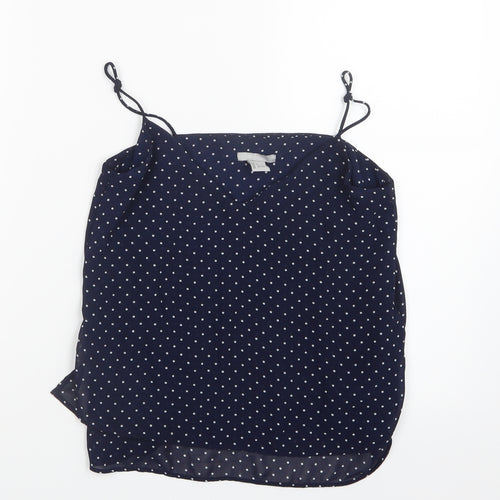 H&M Womens Blue Polka Dot Mesh Camisole T-Shirt Size 4