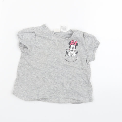 H&M  Grey   Basic T-Shirt Size 12 Months  - Minnie Mouse