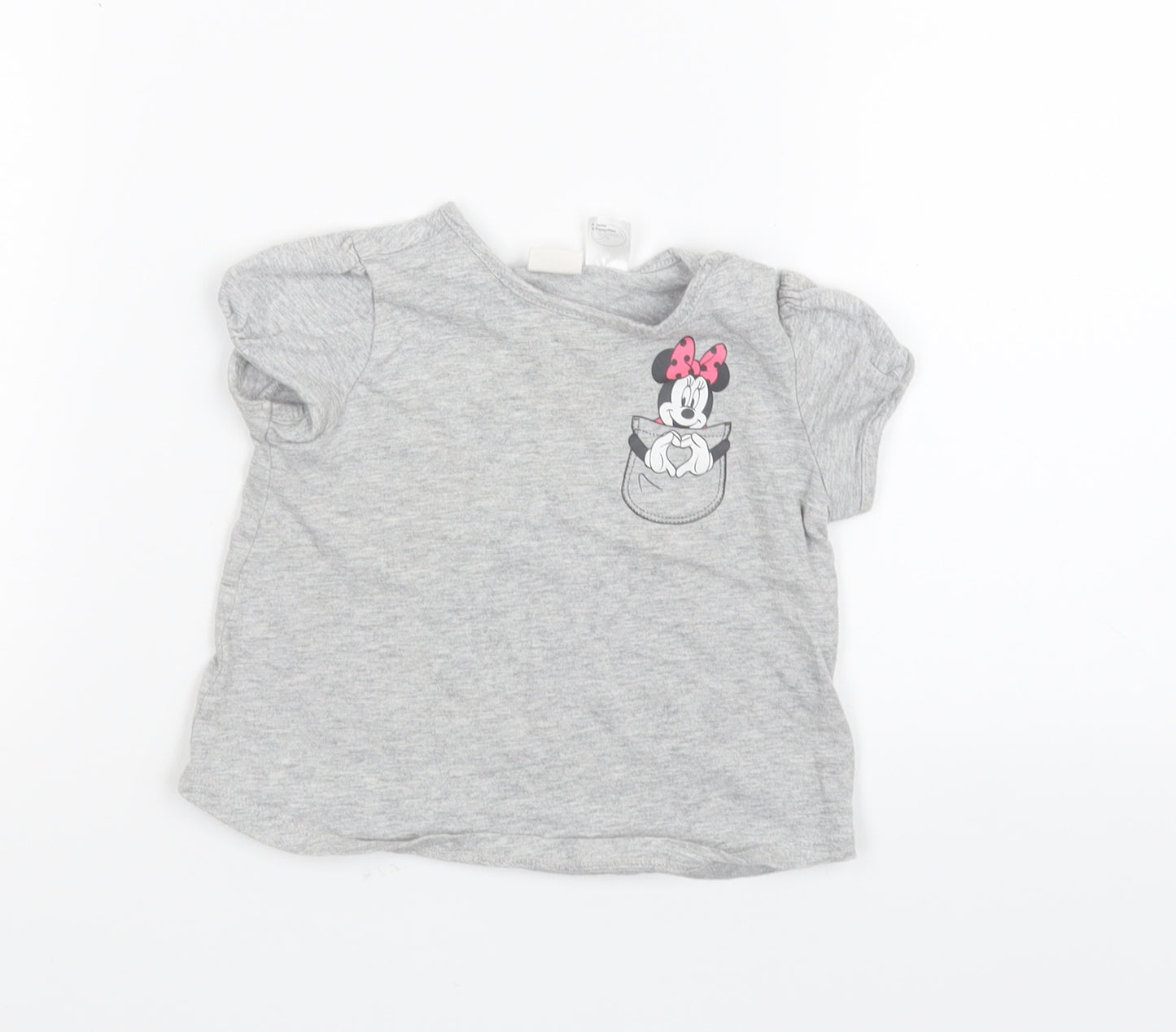 H&M  Grey   Basic T-Shirt Size 12 Months  - Minnie Mouse