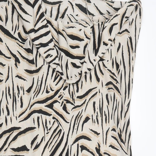 Marks and Spencer Womens Beige Animal Print  Shirt Dress  Size 12