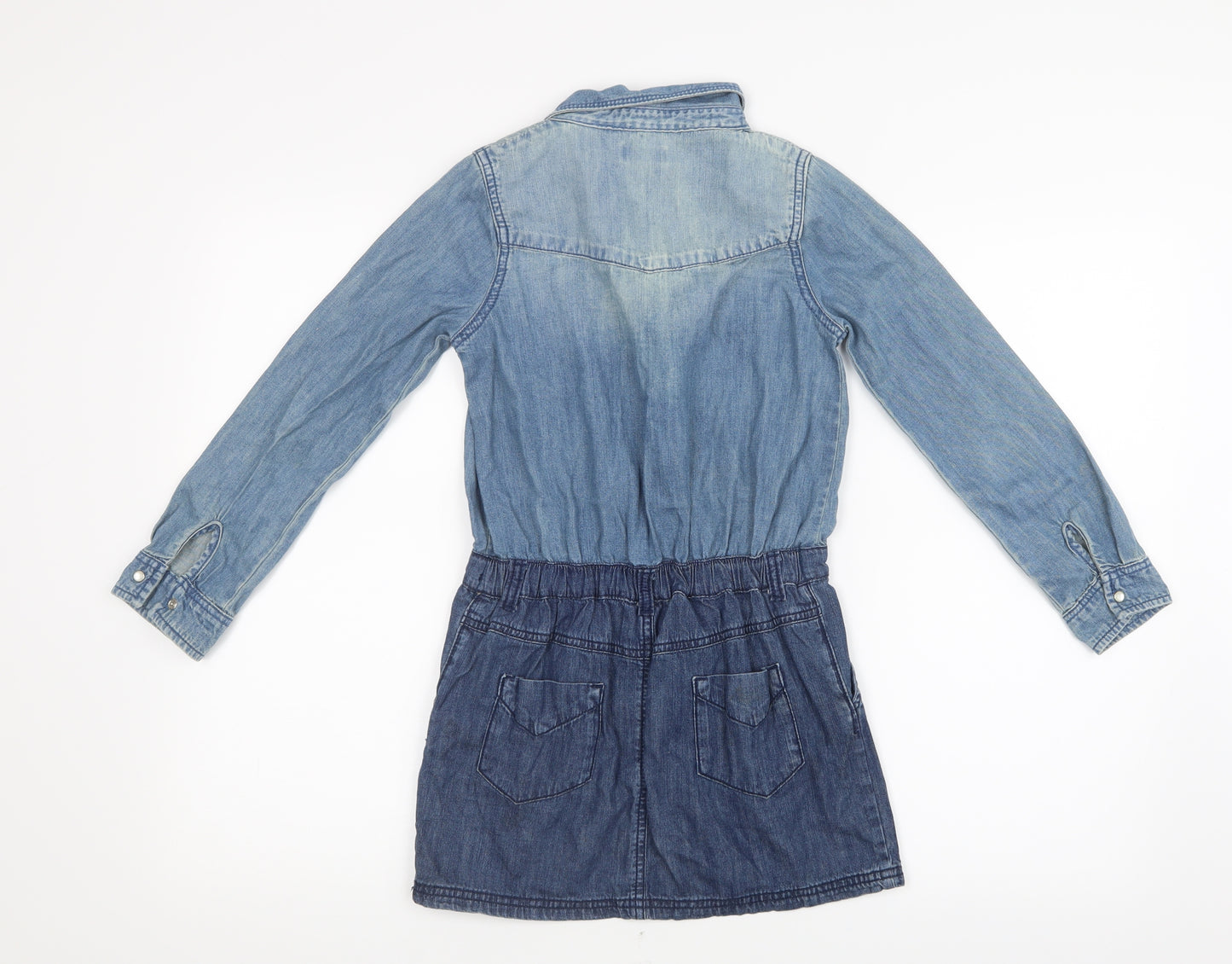 NEXT Girls Blue  Denim Shirt Dress  Size 8 Years