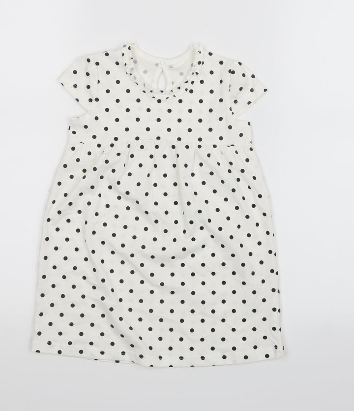 George Black Polka Dot T-Shirt Dress Size 18-24 Months