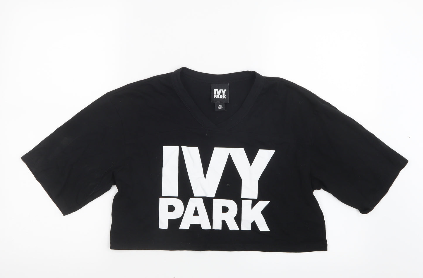 IVY PARK Womens Black   Cropped T-Shirt Size XS