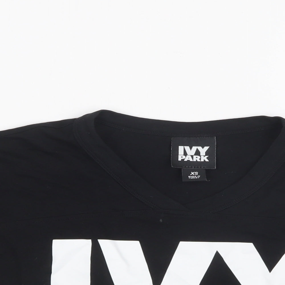 IVY PARK Womens Black   Cropped T-Shirt Size XS