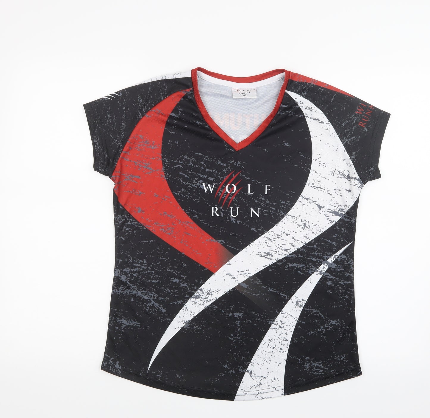 Wolf Run Womens Black   Basic T-Shirt Size M