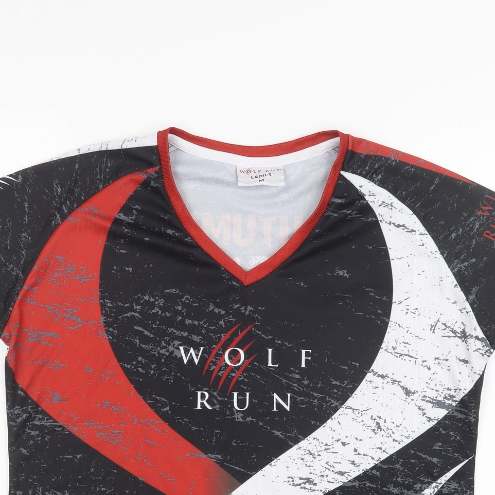 Wolf Run Womens Black   Basic T-Shirt Size M