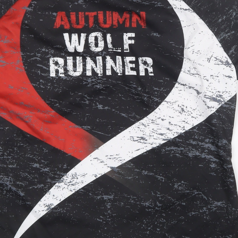 Wolf Run Womens Black   Basic T-Shirt Size M