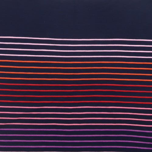 Oasis Womens Blue Striped  Basic T-Shirt Size L