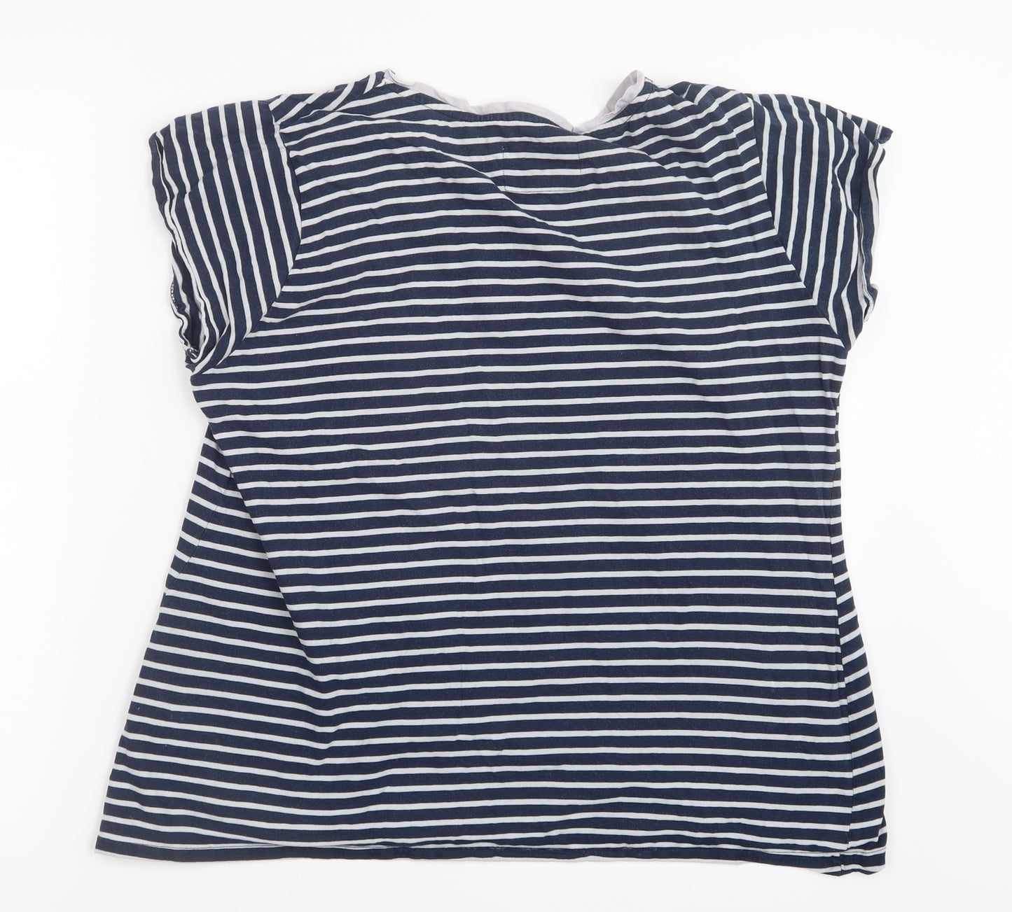 Peacocks Womens Blue Striped  Top Pyjama Top Size 18