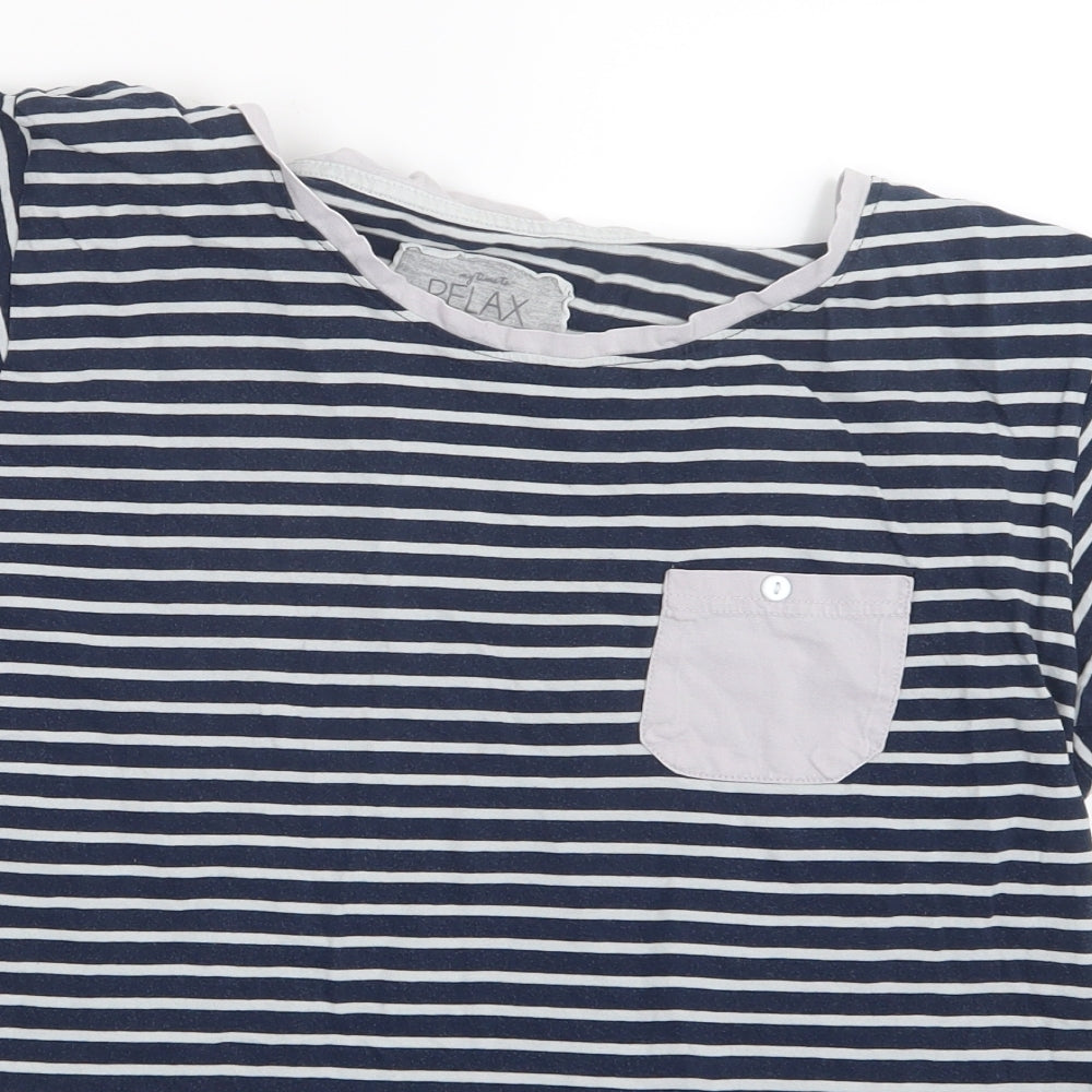 Peacocks Womens Blue Striped  Top Pyjama Top Size 18