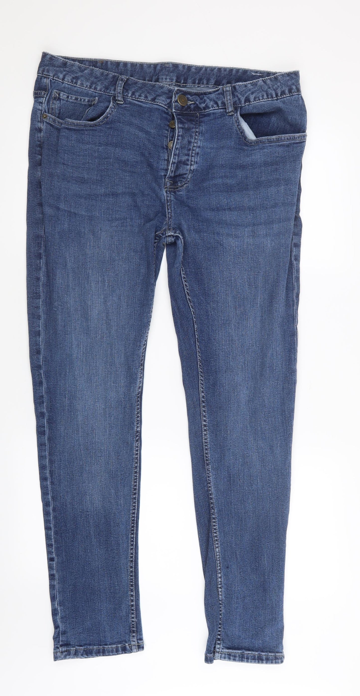 Denim Co. Mens Blue  Denim Straight Jeans Size 36 in L30 in