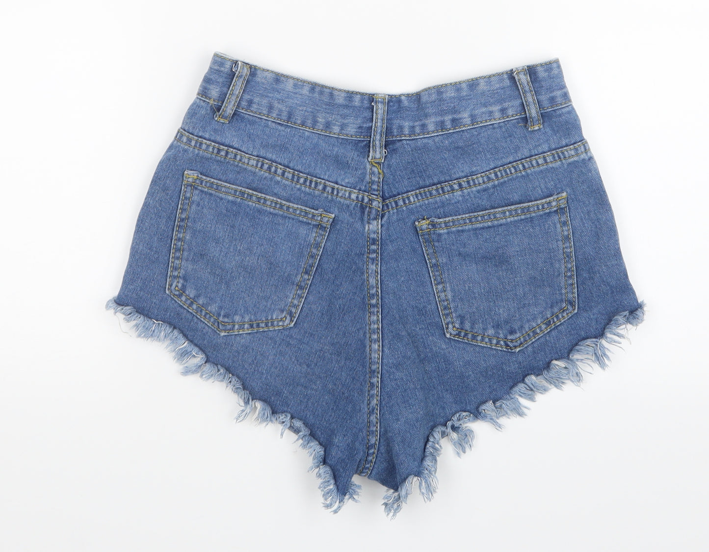 Preworn Womens Blue  Denim Hot Pants Shorts Size 25 in