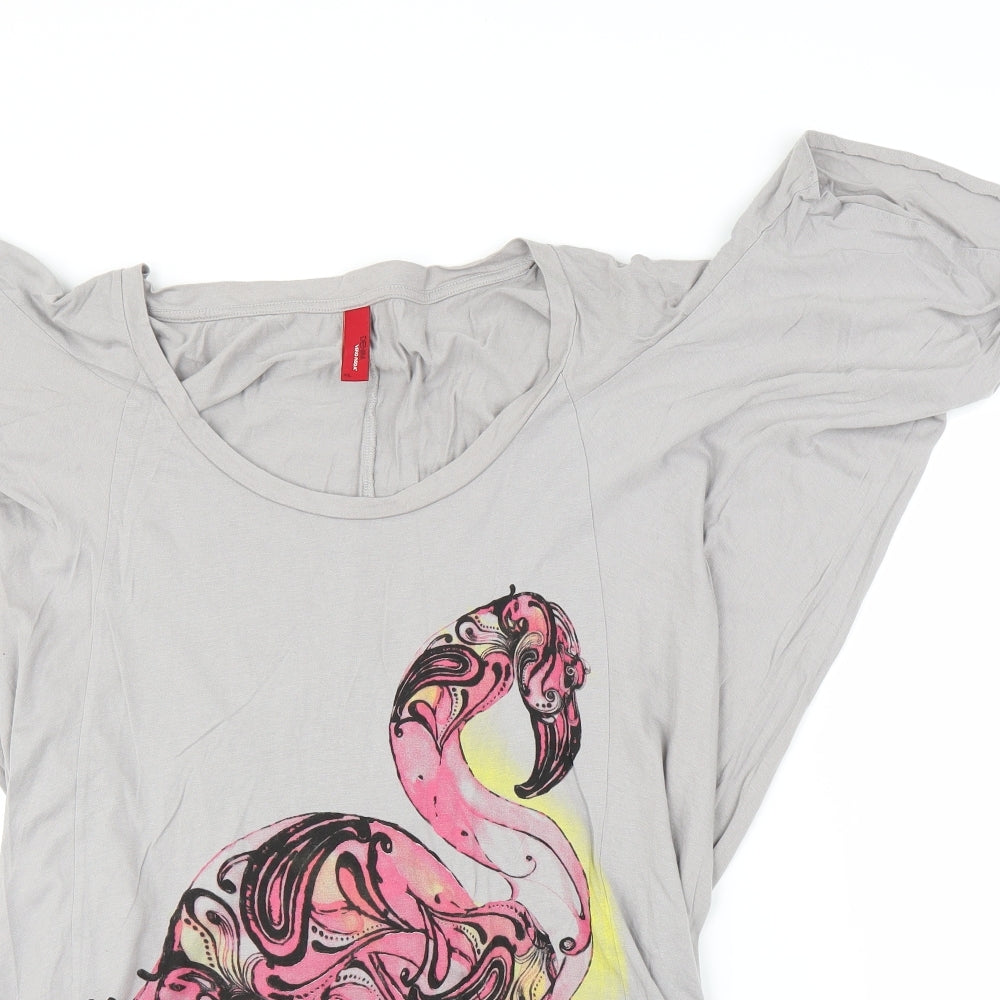 Vera Moda Womens Grey   Tunic T-Shirt Size XL  - Flamingo