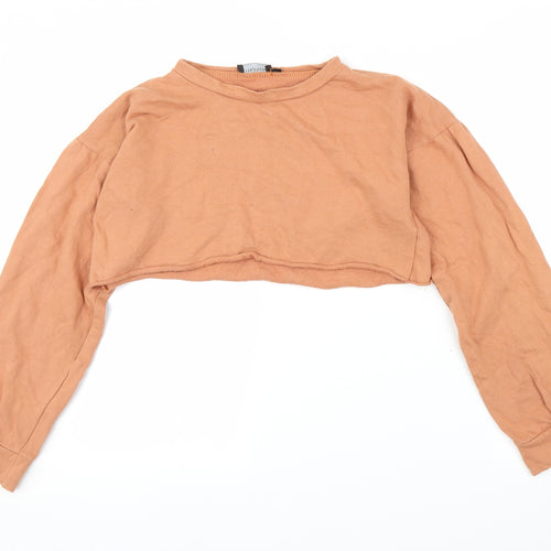 PRETTYLITTLETHING Womens Orange   Pullover Jumper Size 8  - Cropped