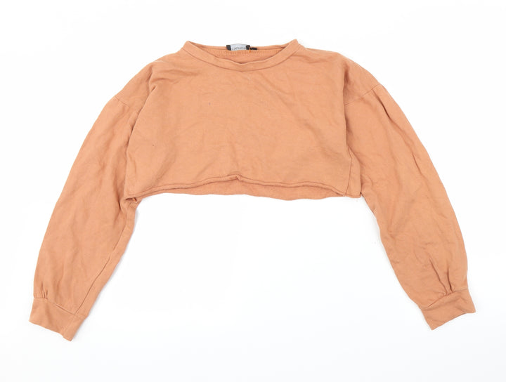 PRETTYLITTLETHING Womens Orange Pullover Jumper Size 8 - Cropped