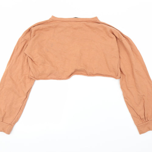 PRETTYLITTLETHING Womens Orange   Pullover Jumper Size 8  - Cropped
