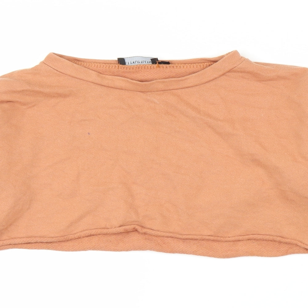 PRETTYLITTLETHING Womens Orange   Pullover Jumper Size 8  - Cropped