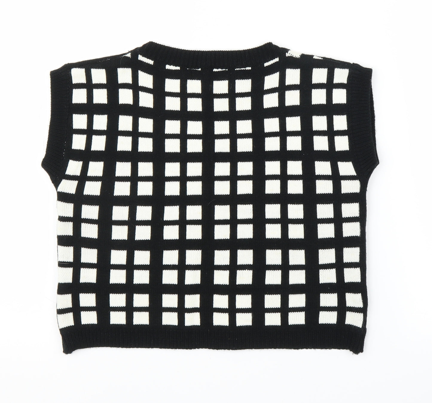 Boohoo Womens Black Check  Vest Jumper Size M