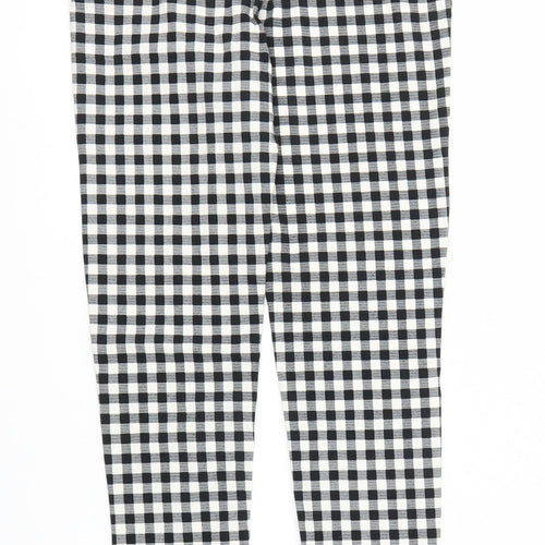 Primark Womens Grey Check  Carrot Trousers Size 8 L25 in